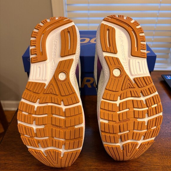 Women's Brooks Ghost 16 Running Shoes - Size 7.5 Wide - White/Grey/Estate Blue - Picture 4 of 6